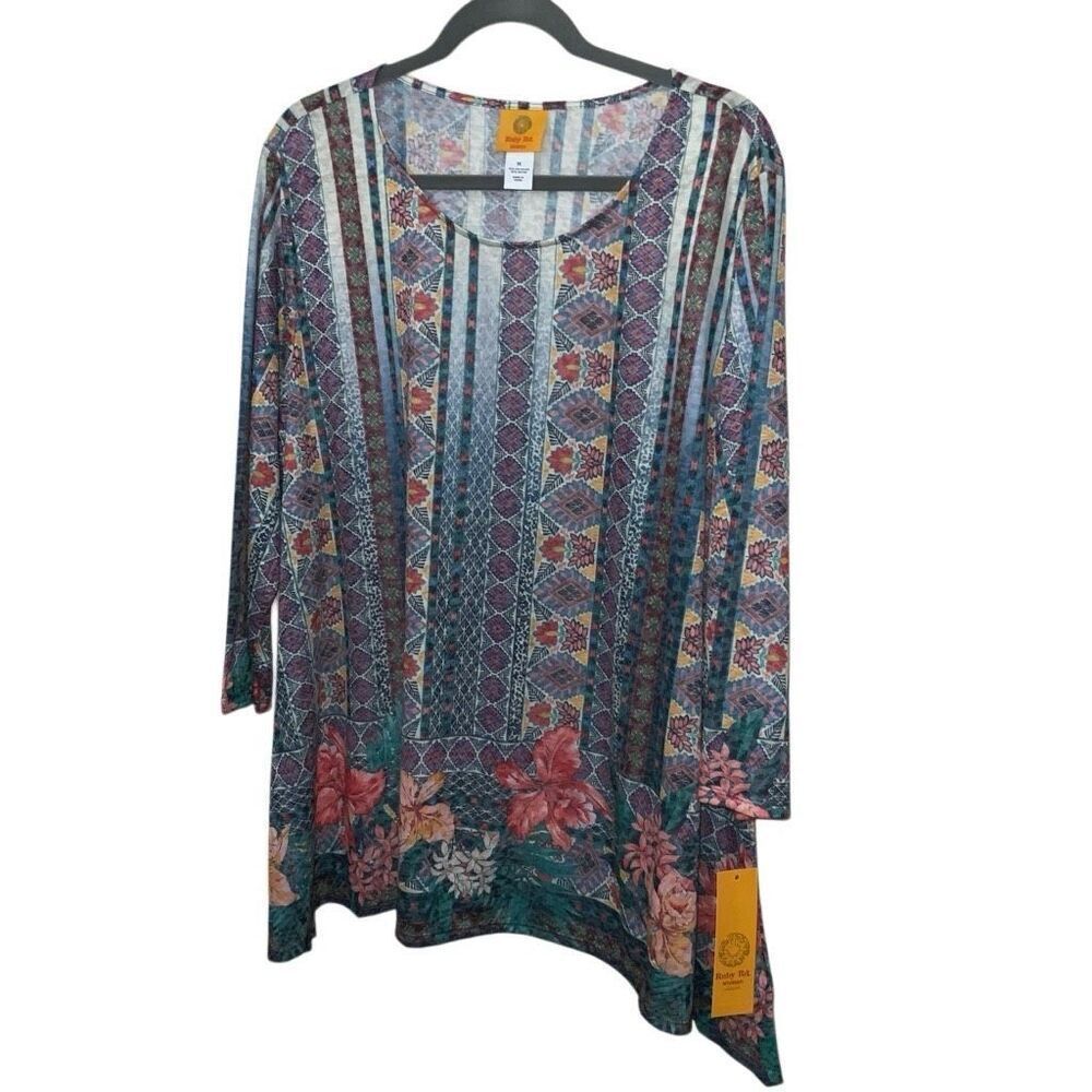 NWT Ruby Rd Boho 3/4 Sleeve Tunic Top size 1X NWT - image 1